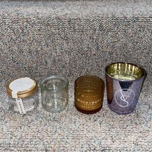 4 Empty Containers/Empty Candle Containers